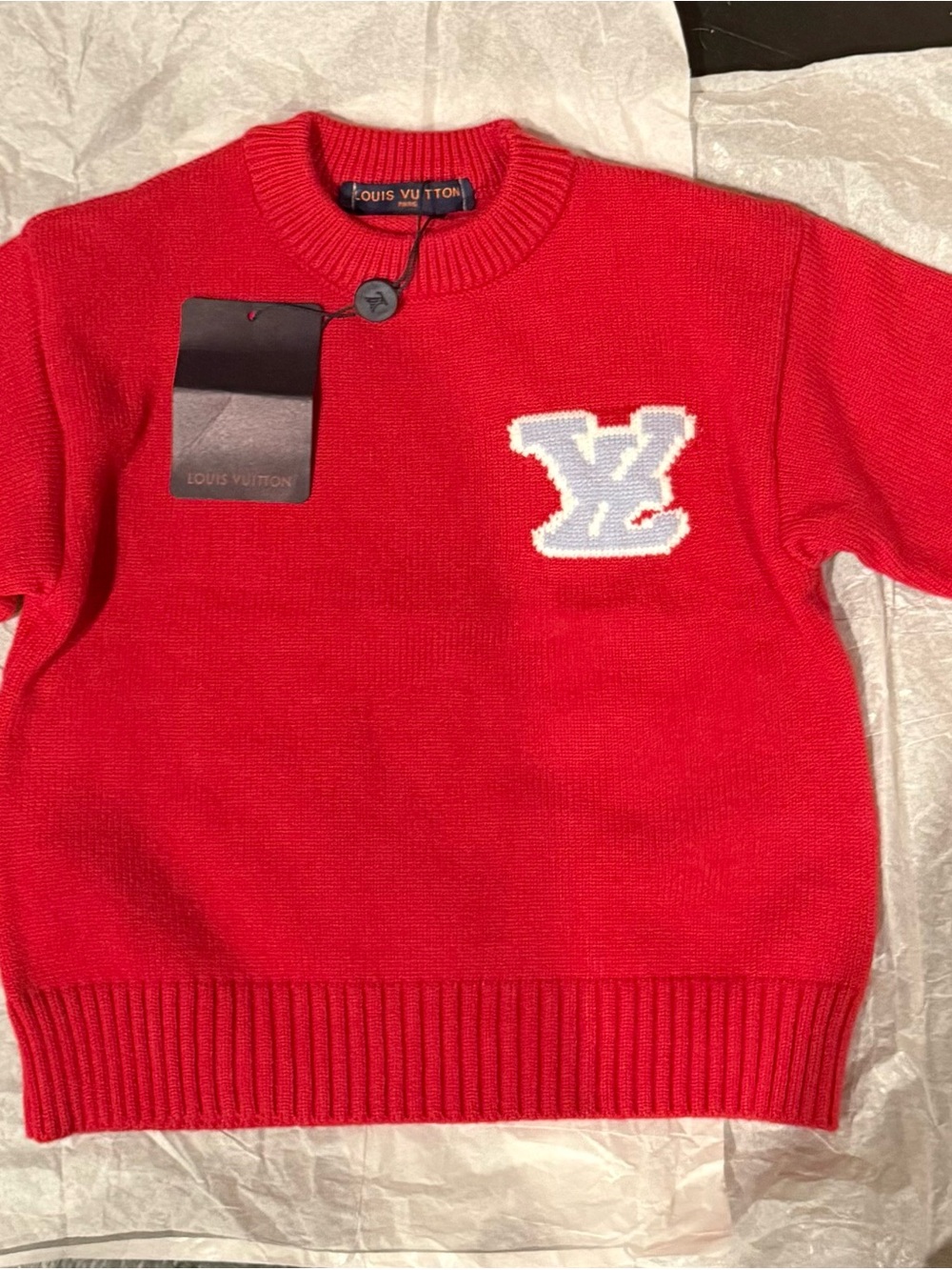 Louis Vuitton Red Crewneck Sweater for kids